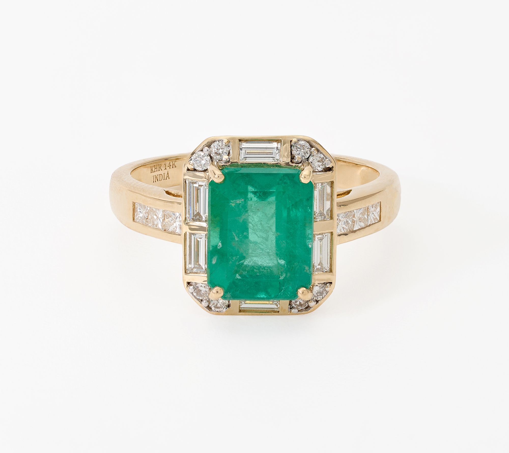 Affinity Gems Zambian Emerald & Diamond Accent Ring, 14k