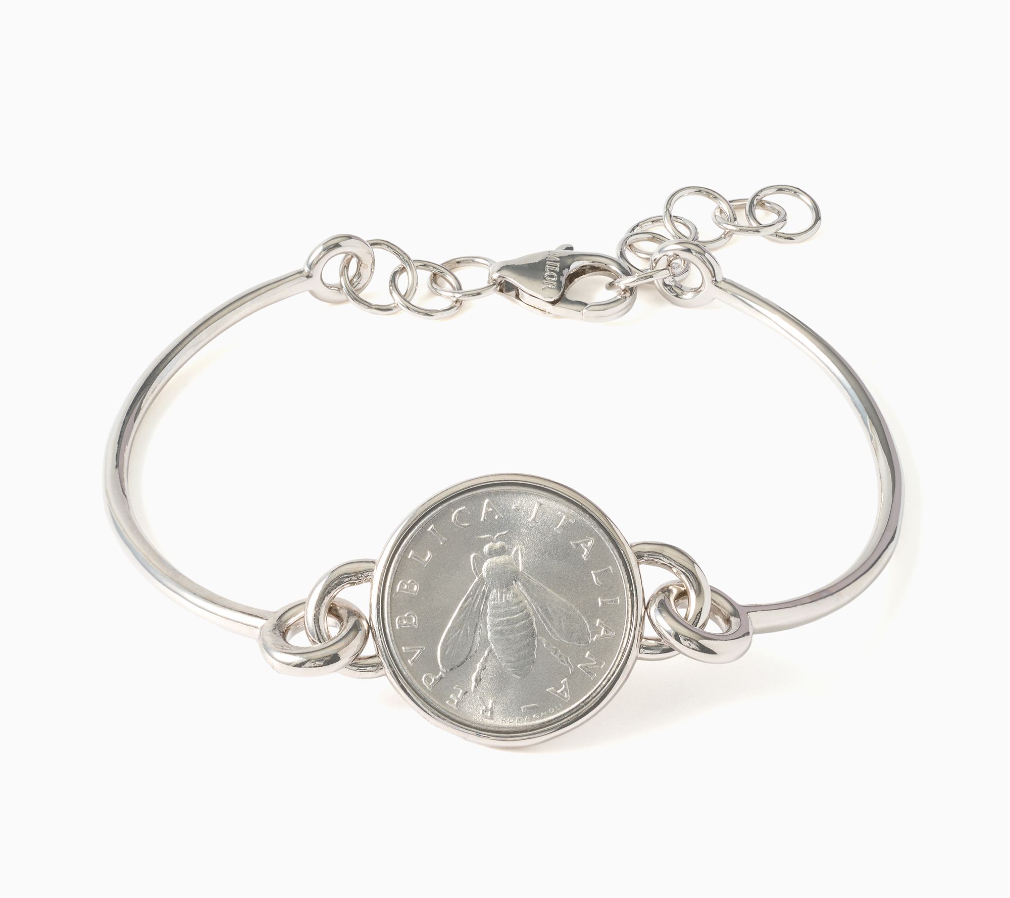David Markstein Bronze Luxe Bee Lira Coin Bangle Bracelet