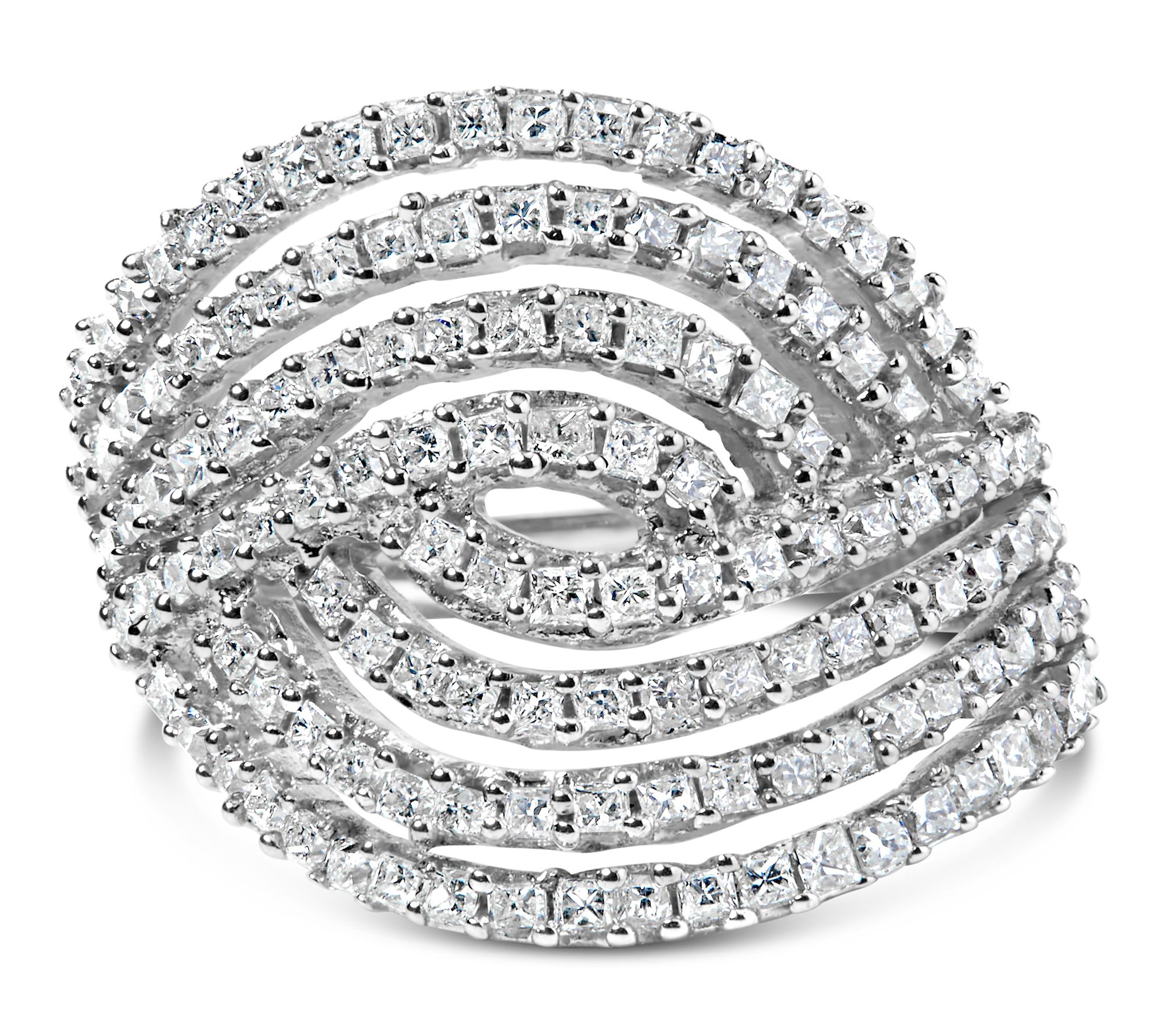 Haus of Brilliance Diamond Swirl Design Cocktail Ring, 10K Gold