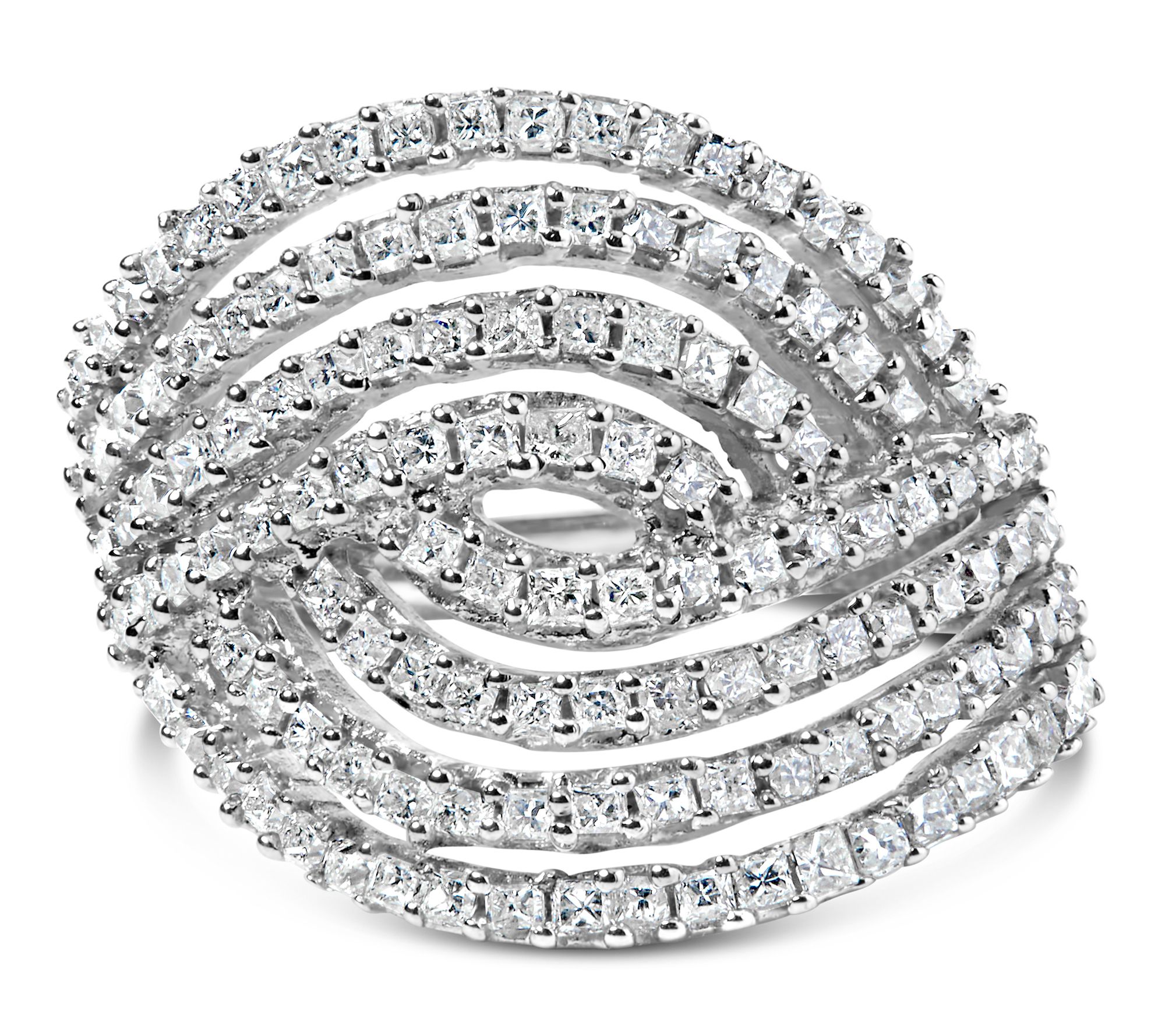 Haus of Brilliance Diamond Swirl Cocktail Ring, 10K