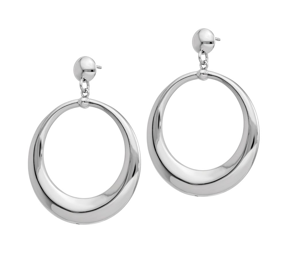 Italian Silver Open Circle Earrings - QVC.com