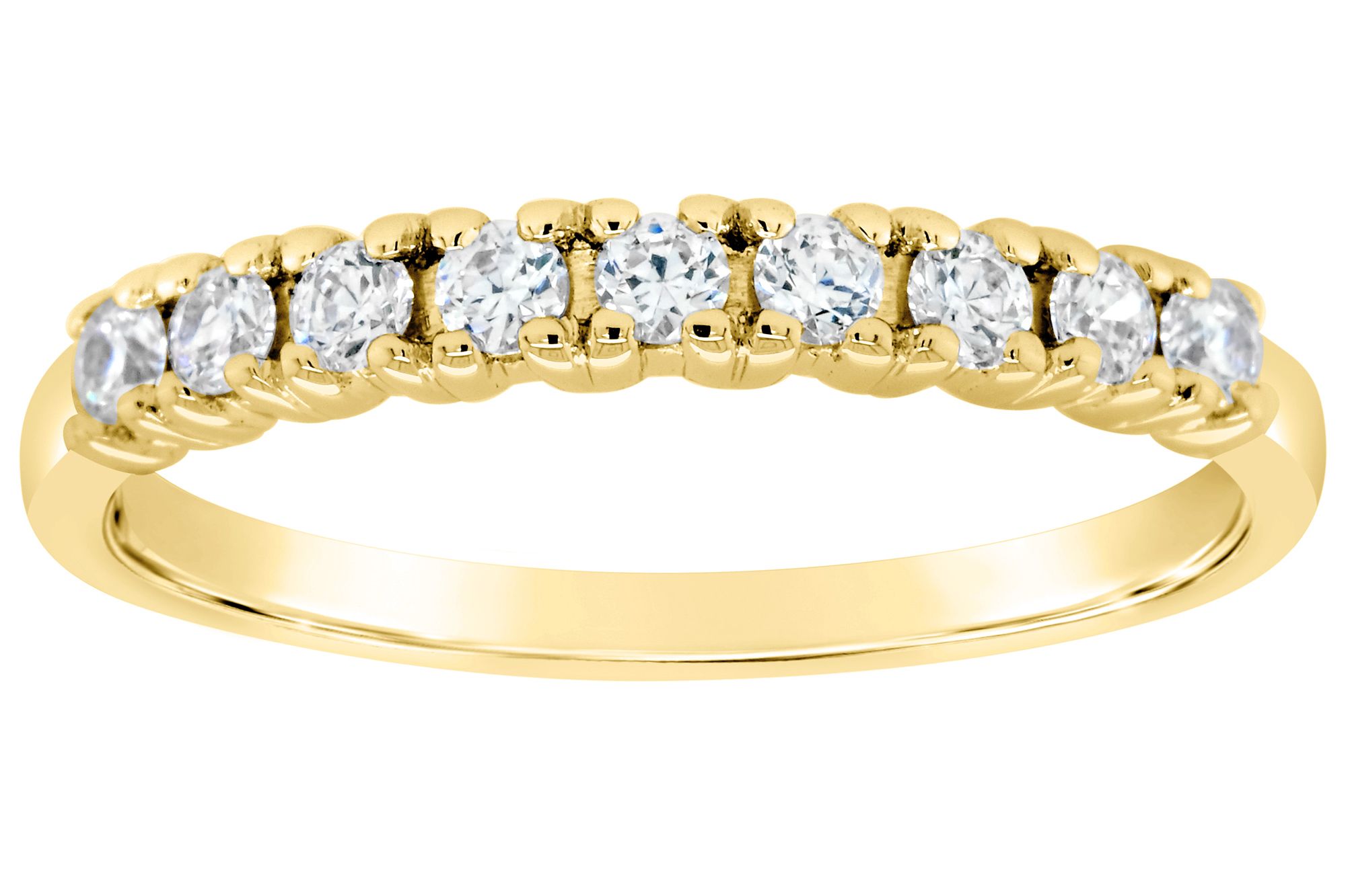 Affinity 14K Gold 1/4 cttw 9-Stone Diamond Band Ring