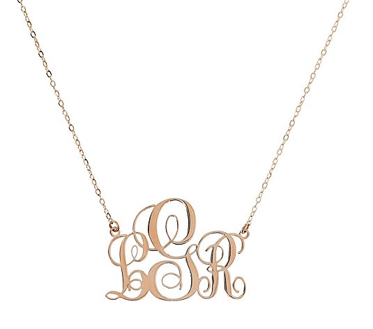 Italian Gold 18" Personalized Monogram Necklace, 14K Gold
