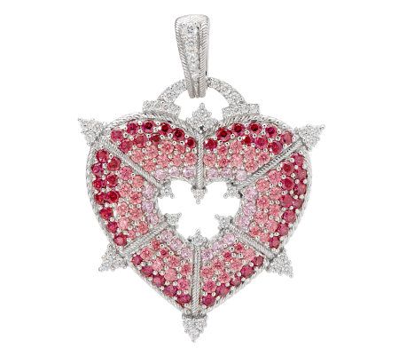 Judith Ripka Sterling Pink Diamonique Pave' Heart Enhancer - Page 1 ...