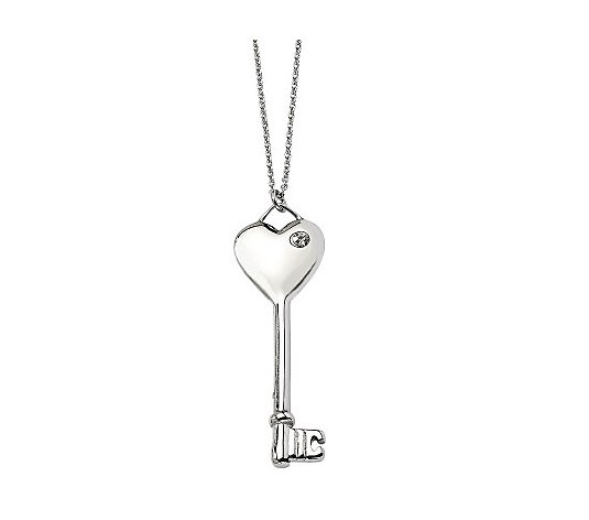 Steel by Design Heart Key Pendant w/ 20" Chain