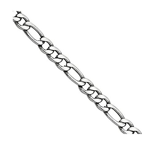 Stainless Steel 7" Figaro Chain Bracelet