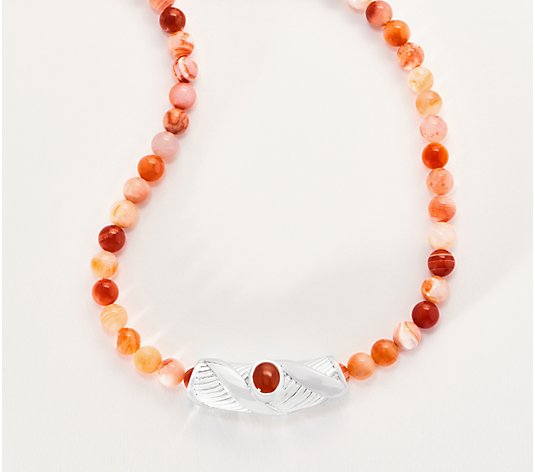 Sterling Silver Gemstone Bead Statement Necklace