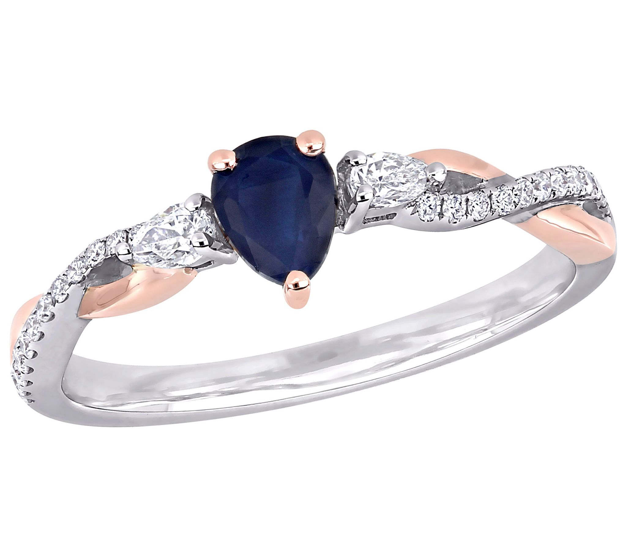 Bellini 0.40 cttw Sapphire & 0.15 cttw Diamo nd Ring, 14K