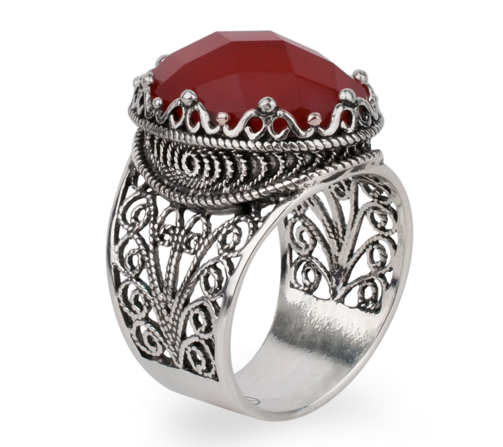 Artisan Crafted Sterling Silver Bold Carnelian Ring - QVC.com