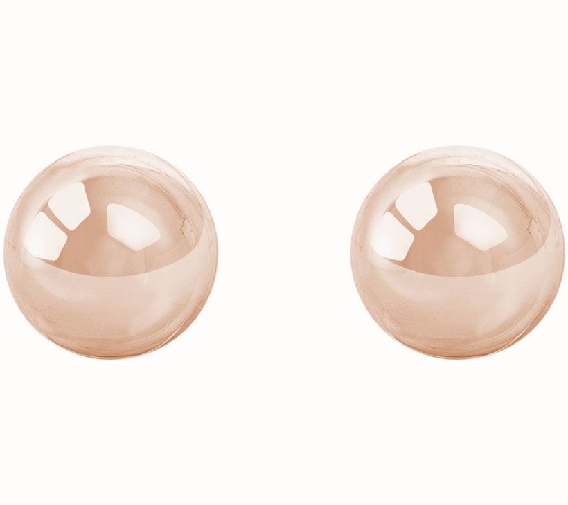 14K Gold 10mm Ball Stud Earrings