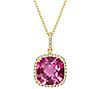 Sterling 8.35 cttw Pink Topaz Pendant with Chain