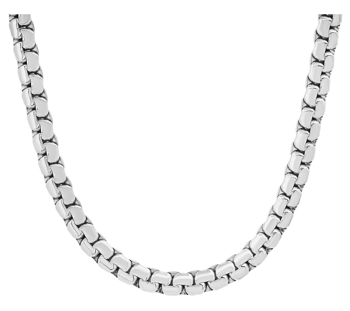 Steel by Design Men's Flat Box Chain Link Necklace - QVC.com