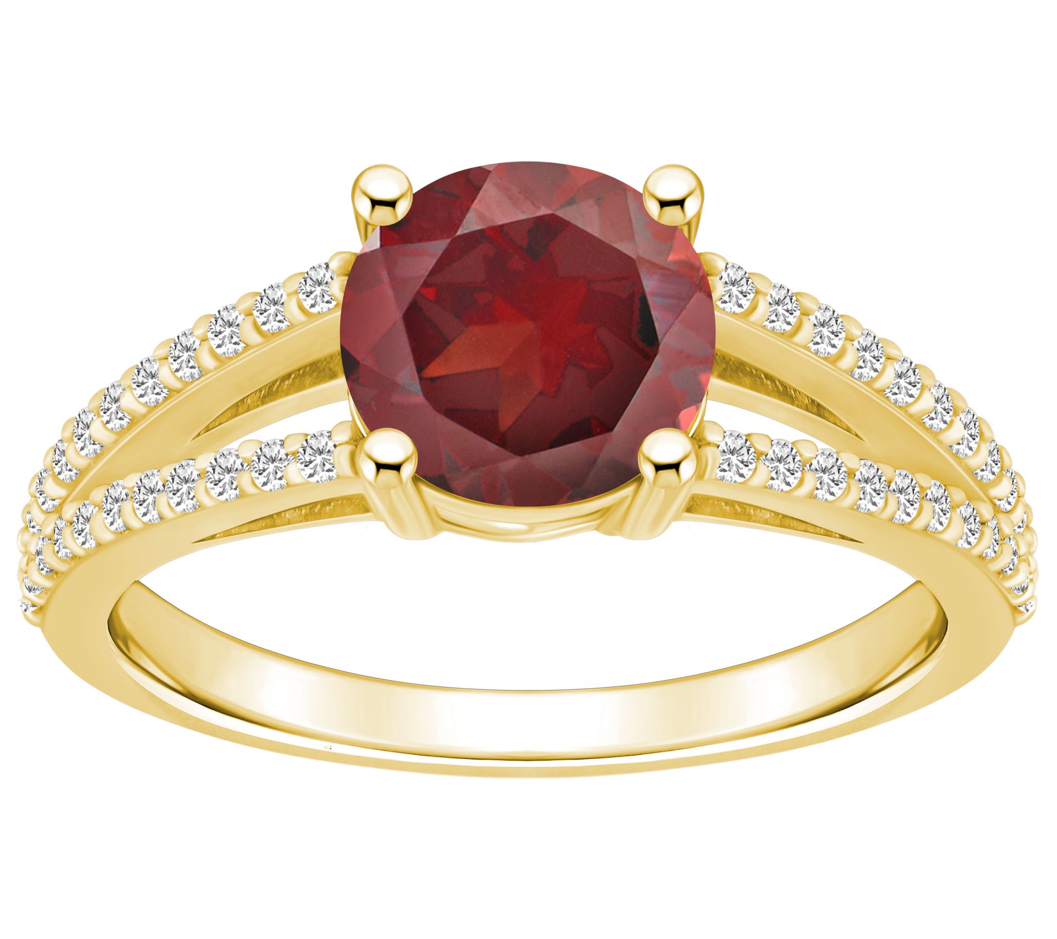 Affinity Gems Round Gemstone & Diamond Ring, 14K Gold