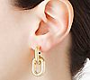 Veronese 18K Gold Plated Double Link Dangle Earrings, 2 of 2