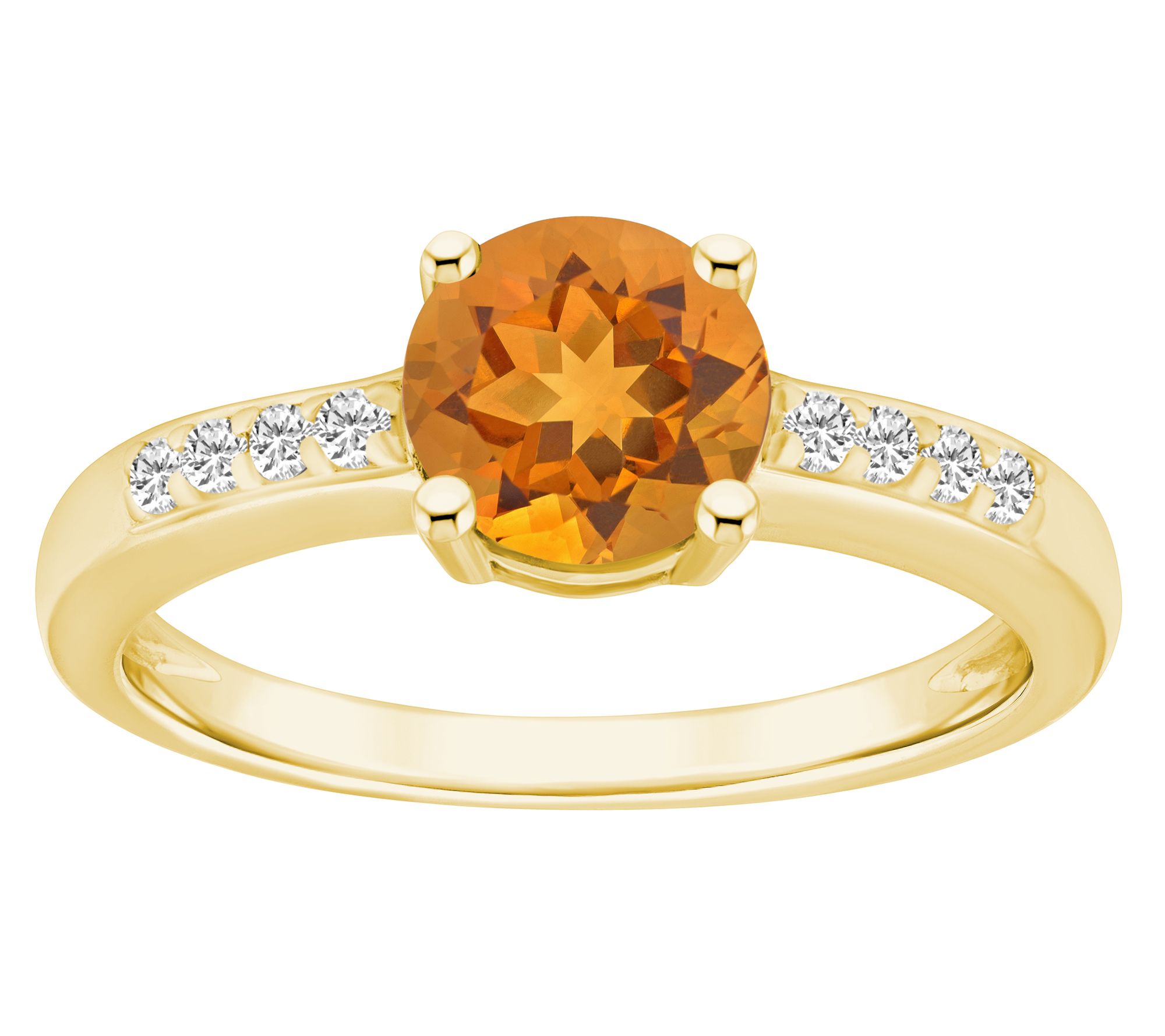 Affinity Gems Round Gemstone & Diamond Ring, 14K Gold