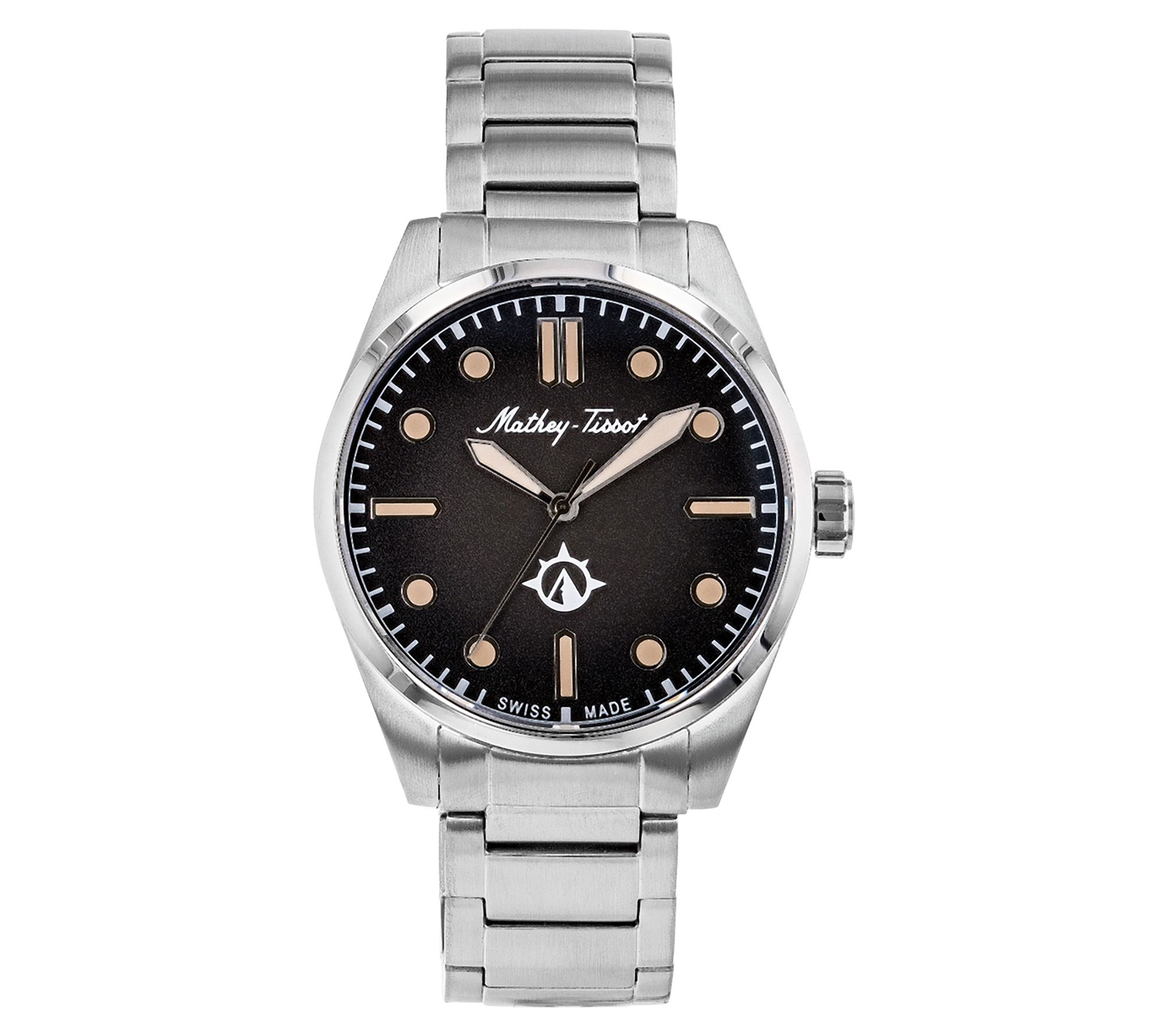 Mathey Tissot Men's Stainless Ranger Black Dial Watch