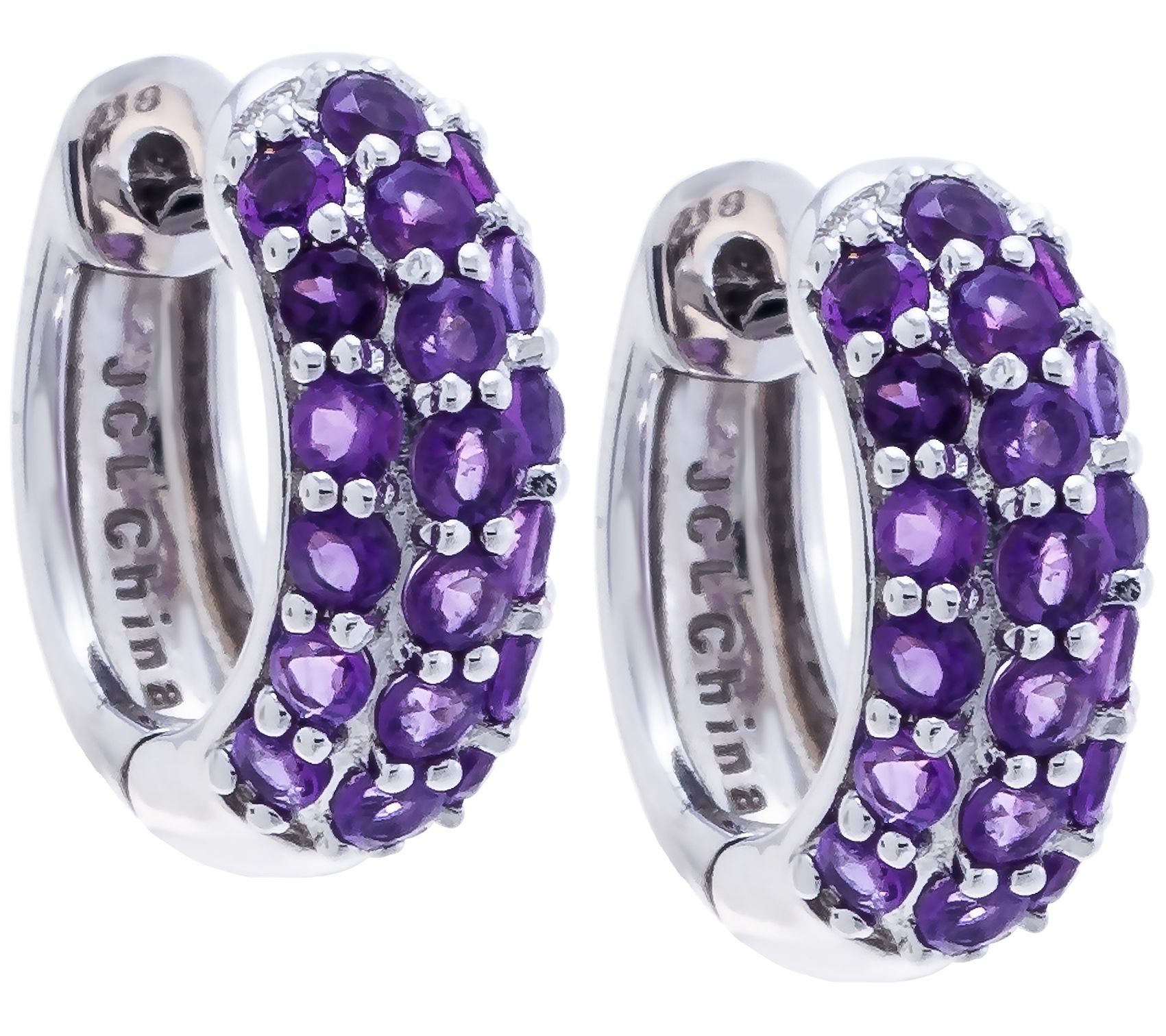 Affinity Gems Round Gemstone Huggie Hoop Earrings, Sterling