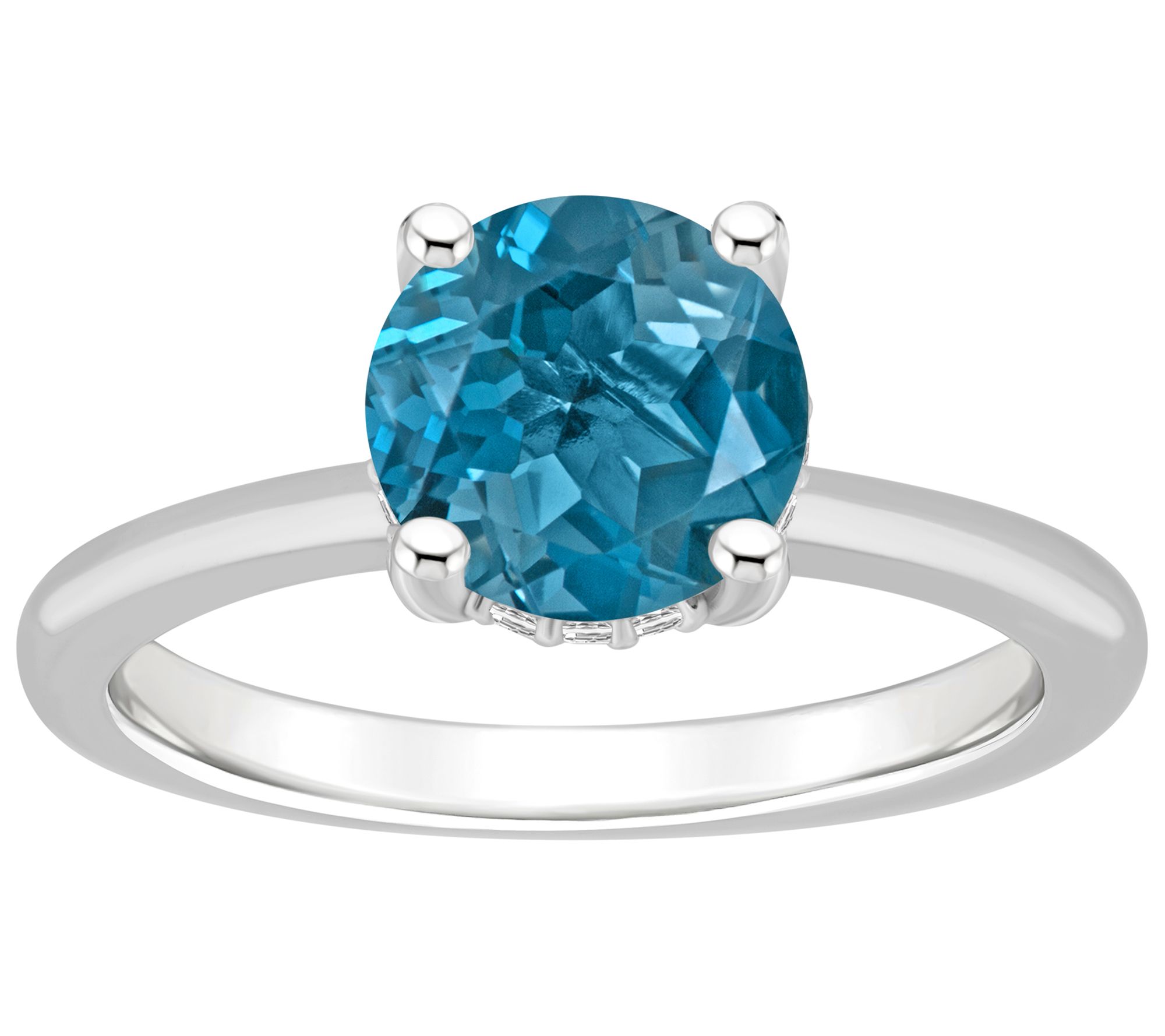 Affinity Gems London Blue Topaze & Diamond Ring, Sterling