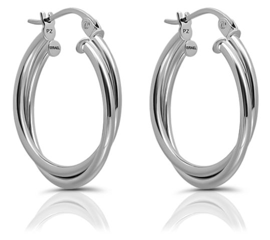 Or Paz Sterling Silver 3/4'' Crossover Hoop Earrings
