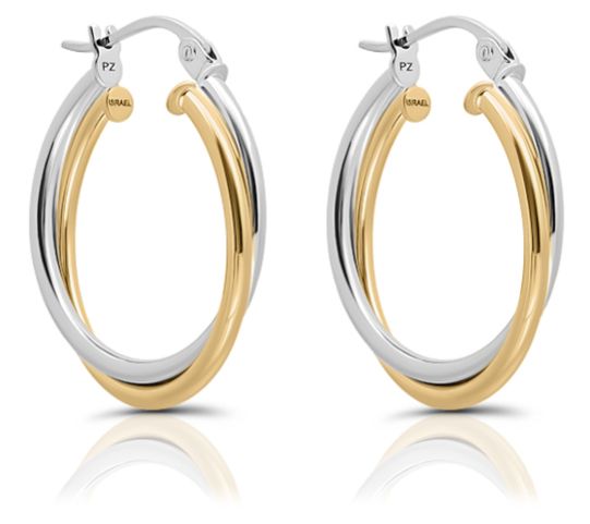 Or Paz Sterling Silver 3/4'' Crossover Hoop Earrings
