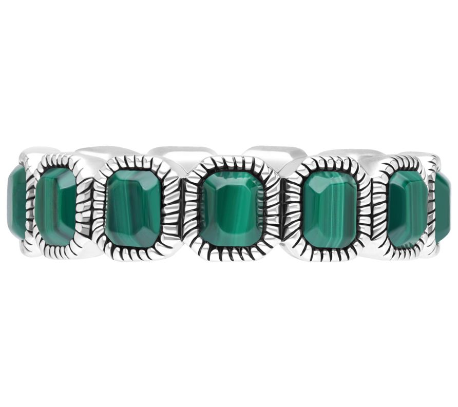 Tiffany Kay Studio Sterling Malachite Eternity Band Ring