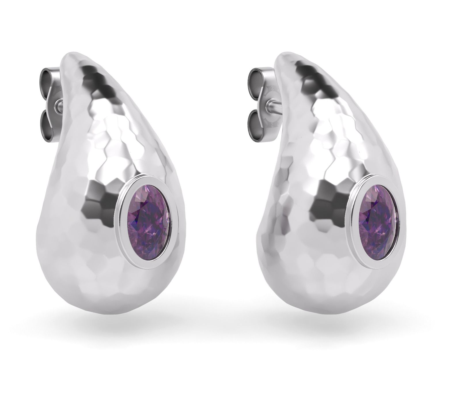 Or Paz Sterling Silver Gemstone Teardrop Earrings