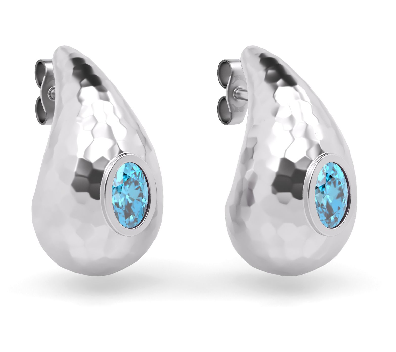 Or Paz Sterling Silver Gemstone Teardrop Earrings