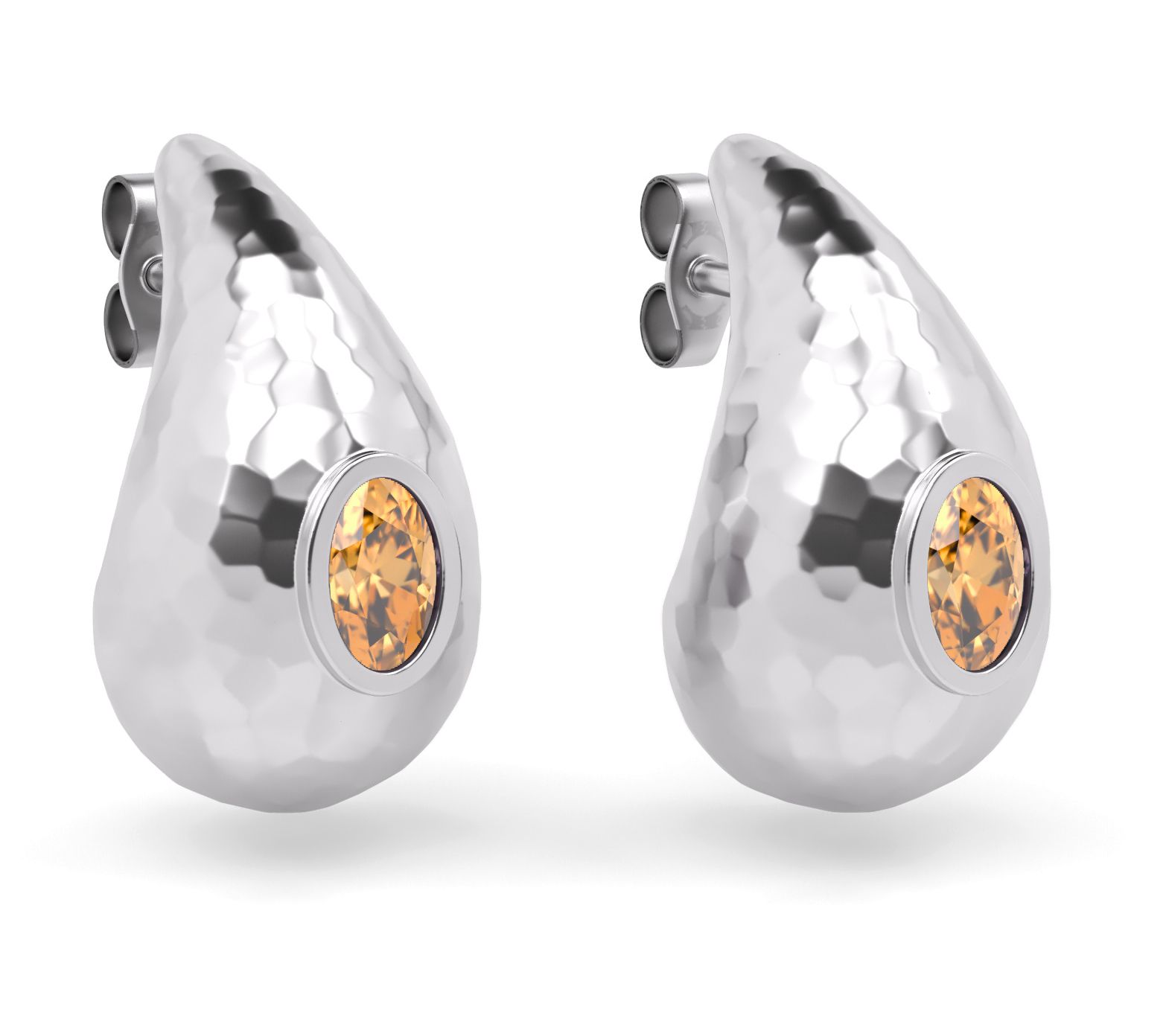Or Paz Sterling Silver Gemstone Teardrop Earrings