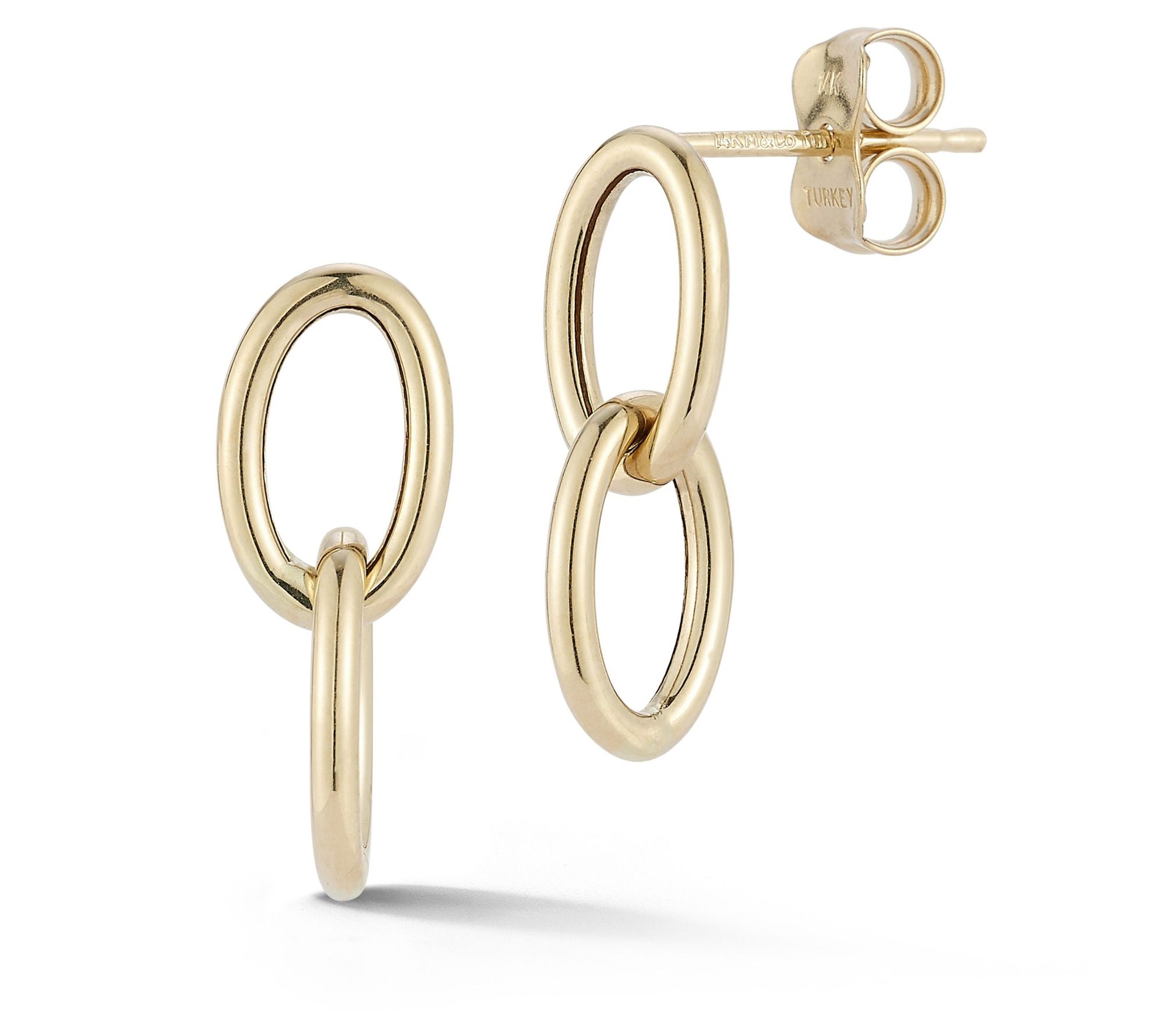Luminosa Gold Double Link Drop Earrings, 14K