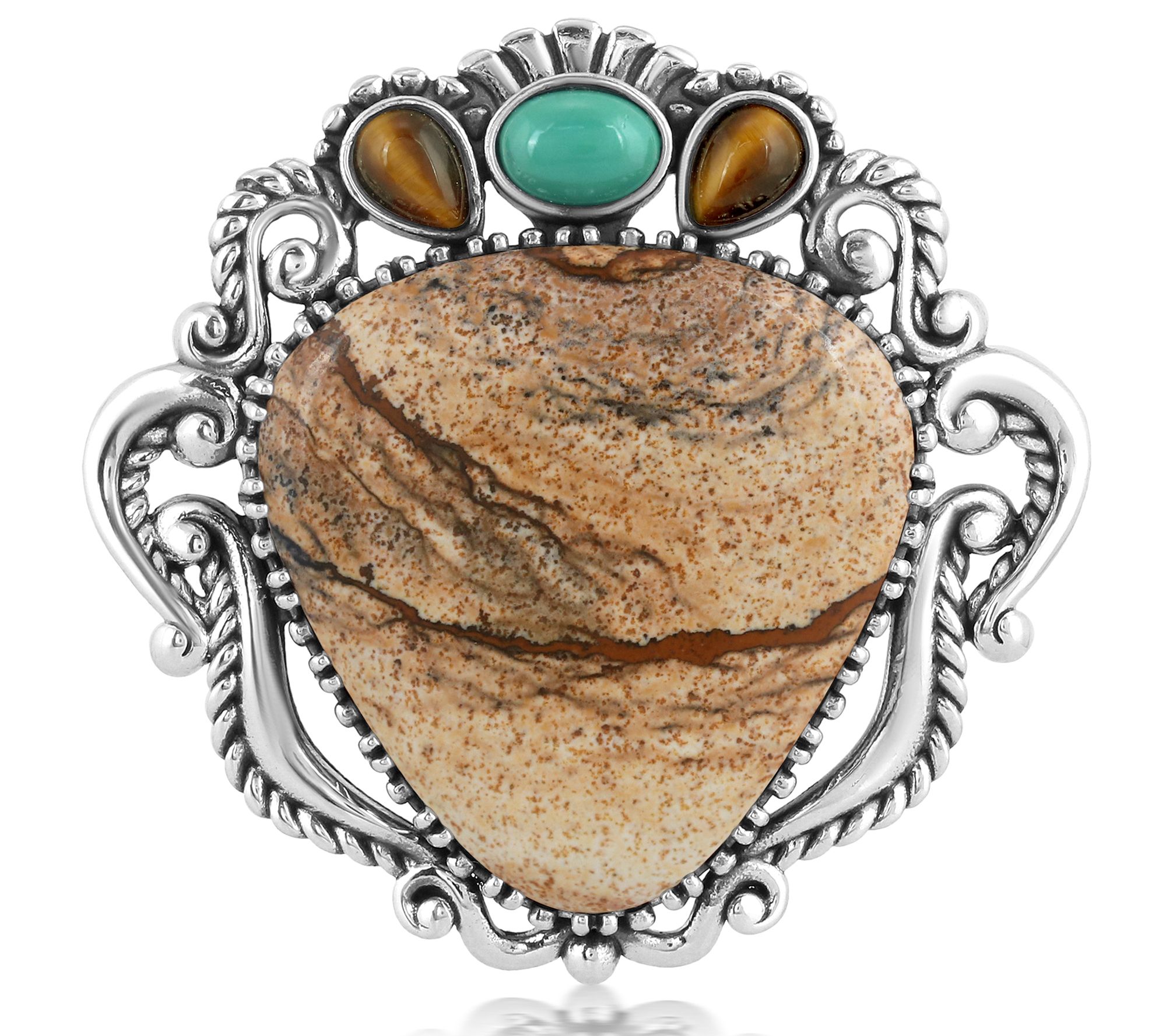 American West S terling Silver Soft Triangle G emstone Enhance