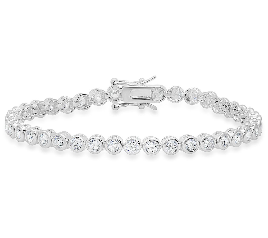 Sterling Silver 4.40 cttw Simulated Diamond Tennis Bracelet