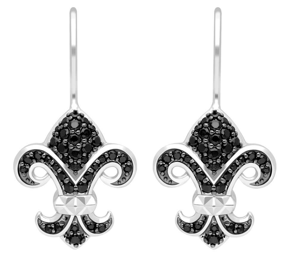 Margo Manhattan Sterling Silver Black Spinel Fleury Earrings