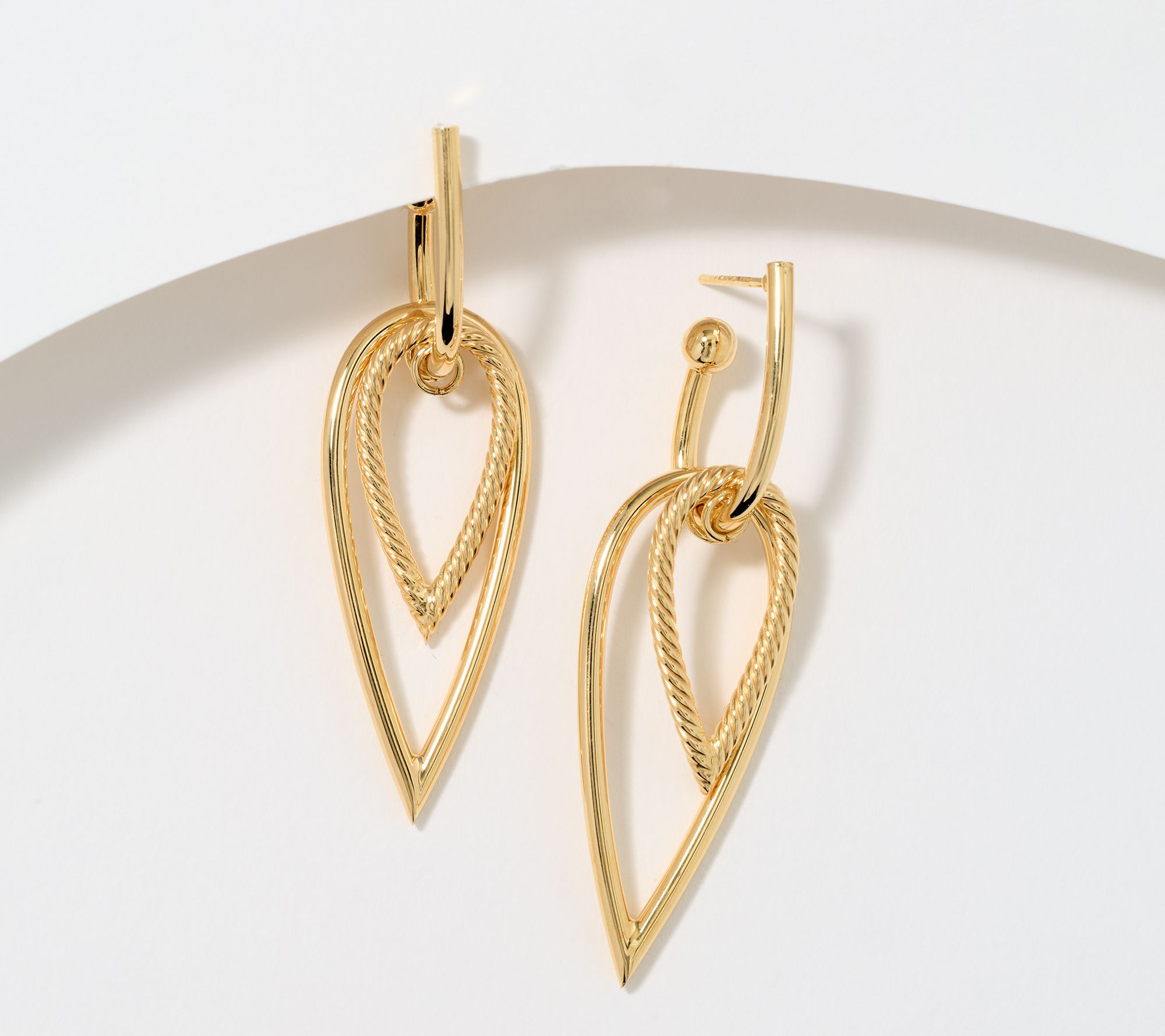 "As Is" David Markstein 14K Gold Inverted Teardrop Earrings