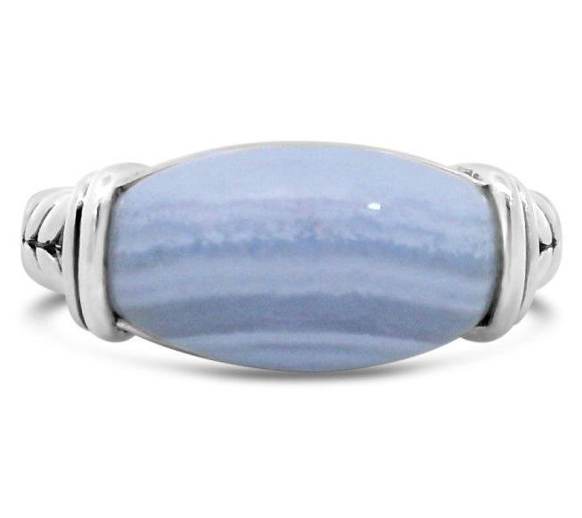Tiffany Kay Studio Sterling Blue Lace Agate Herringbone Ring