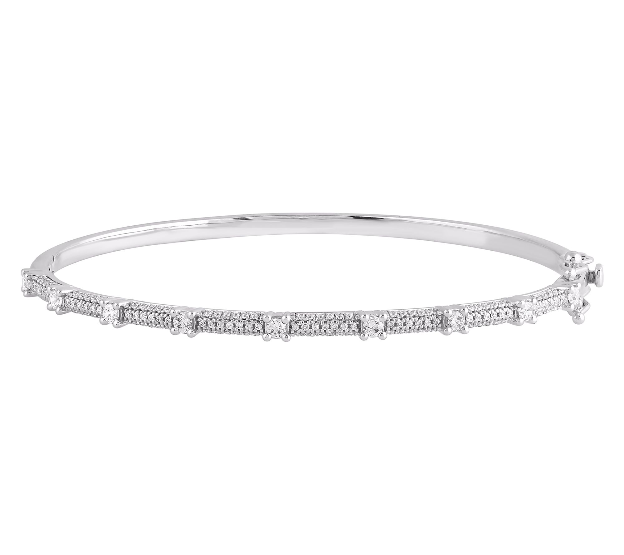 Affinity Diamonds 0.75 cttw Station Bangle, Sterling Silver
