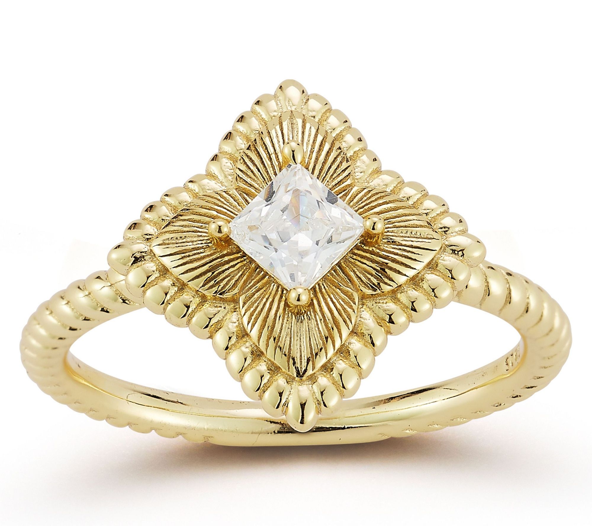 Sterlina Silver Square Clover Ring, Sterling