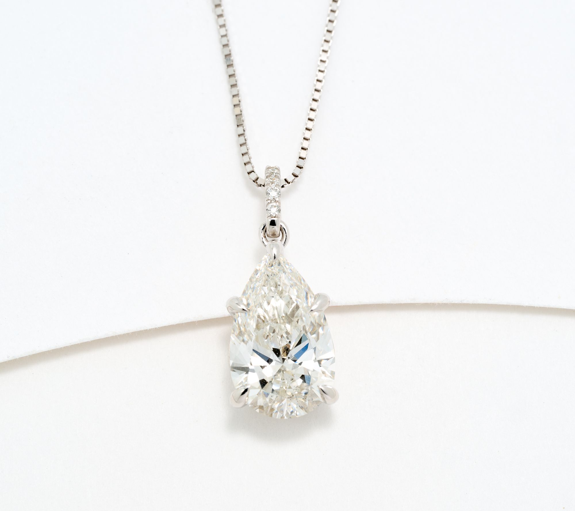 Fire Light Lab Grown Diamond Pear 2.50 cttw Necklace, 14K