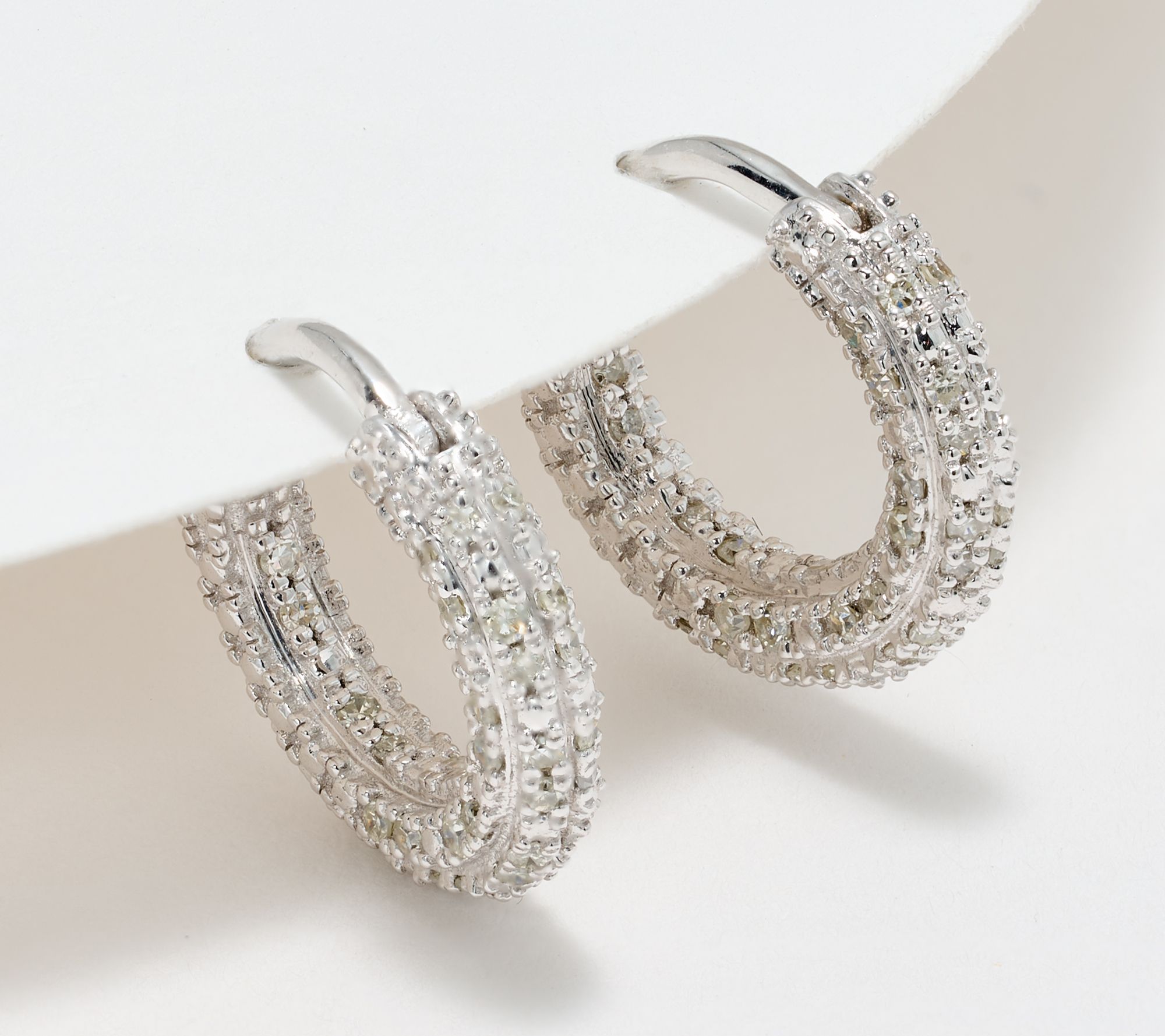 Affinity Diamonds 0.40 cttw Pave Inside-Out Hoop Earrings, SS