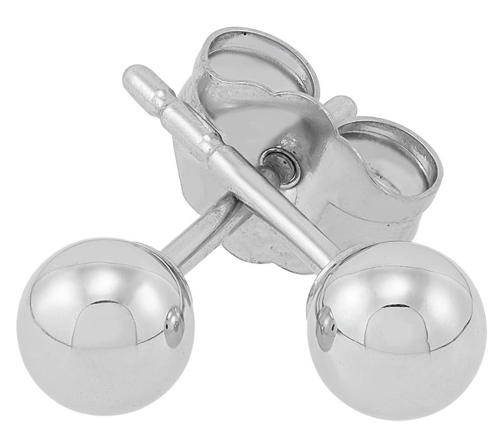 Alkeme 14K White Gold Ball Stud Earrings