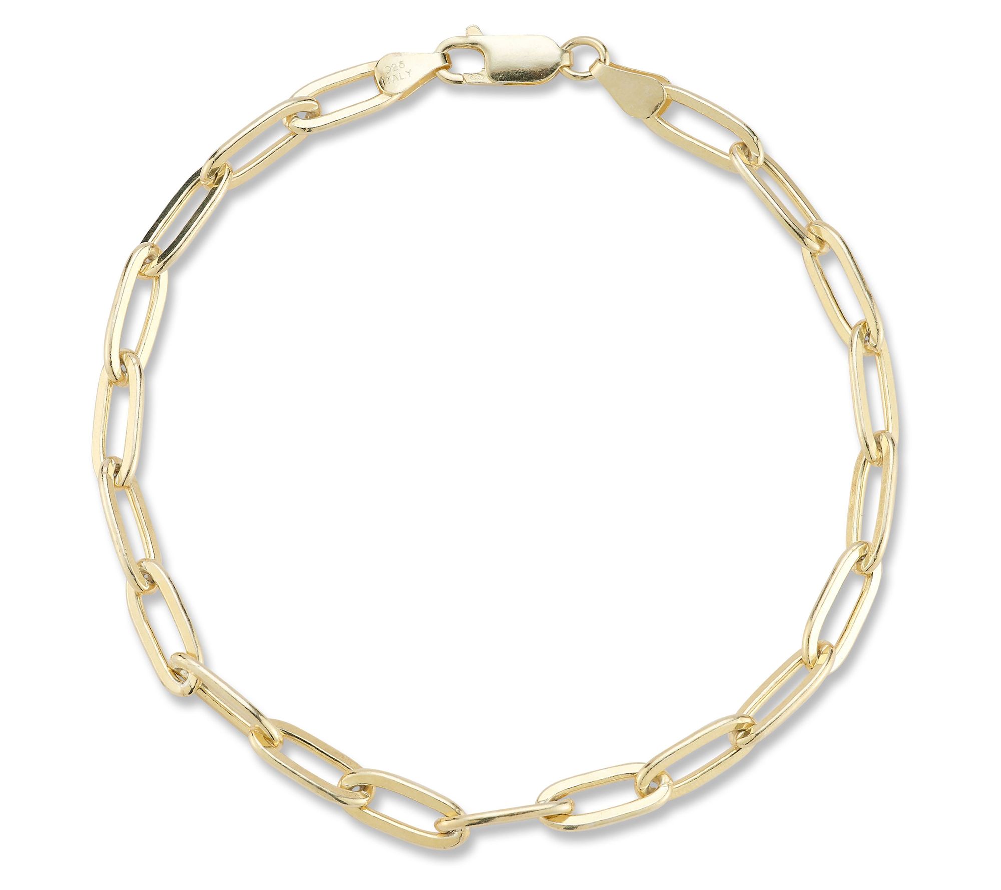 Italian Silver Men's 9-1/2" Paperclip Bracelet,Sterling