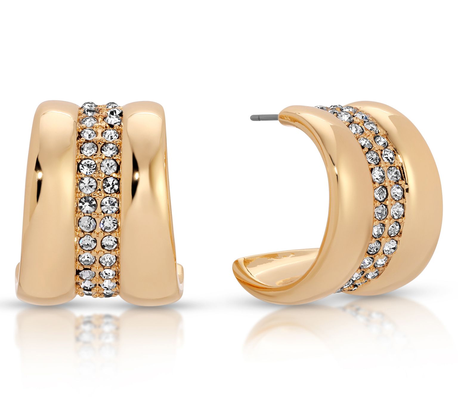 Ettika Pave Crystal Center Square Hoop Earrings