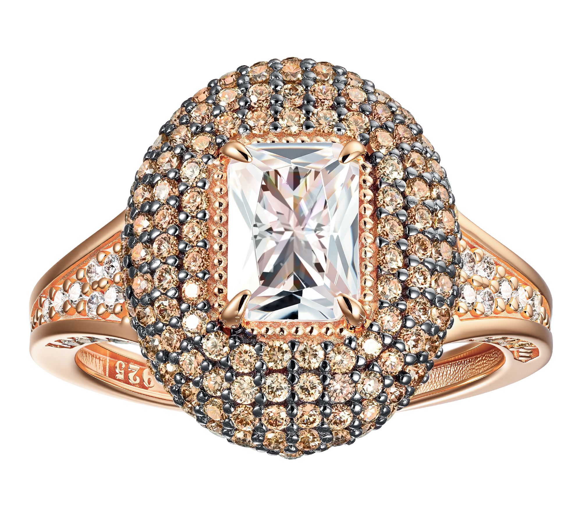 Diamonique 3.40 cttw Pave Ring, 14K Rose Gold Plated