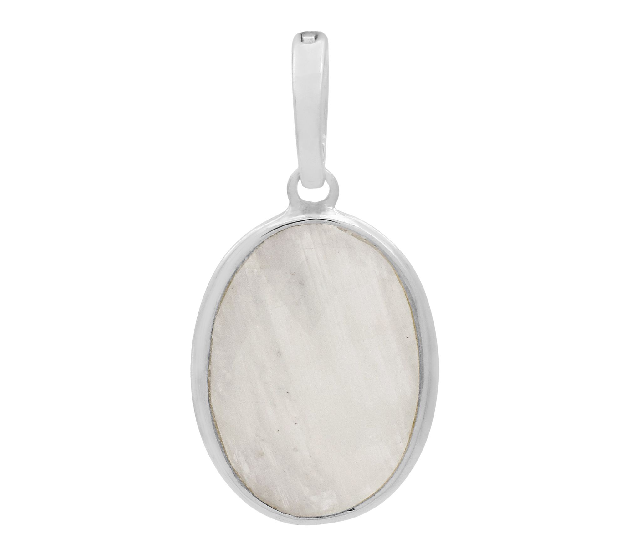 Affinity Gems Oval Rainbow Moonstone Pendant, Sterling - QVC.com