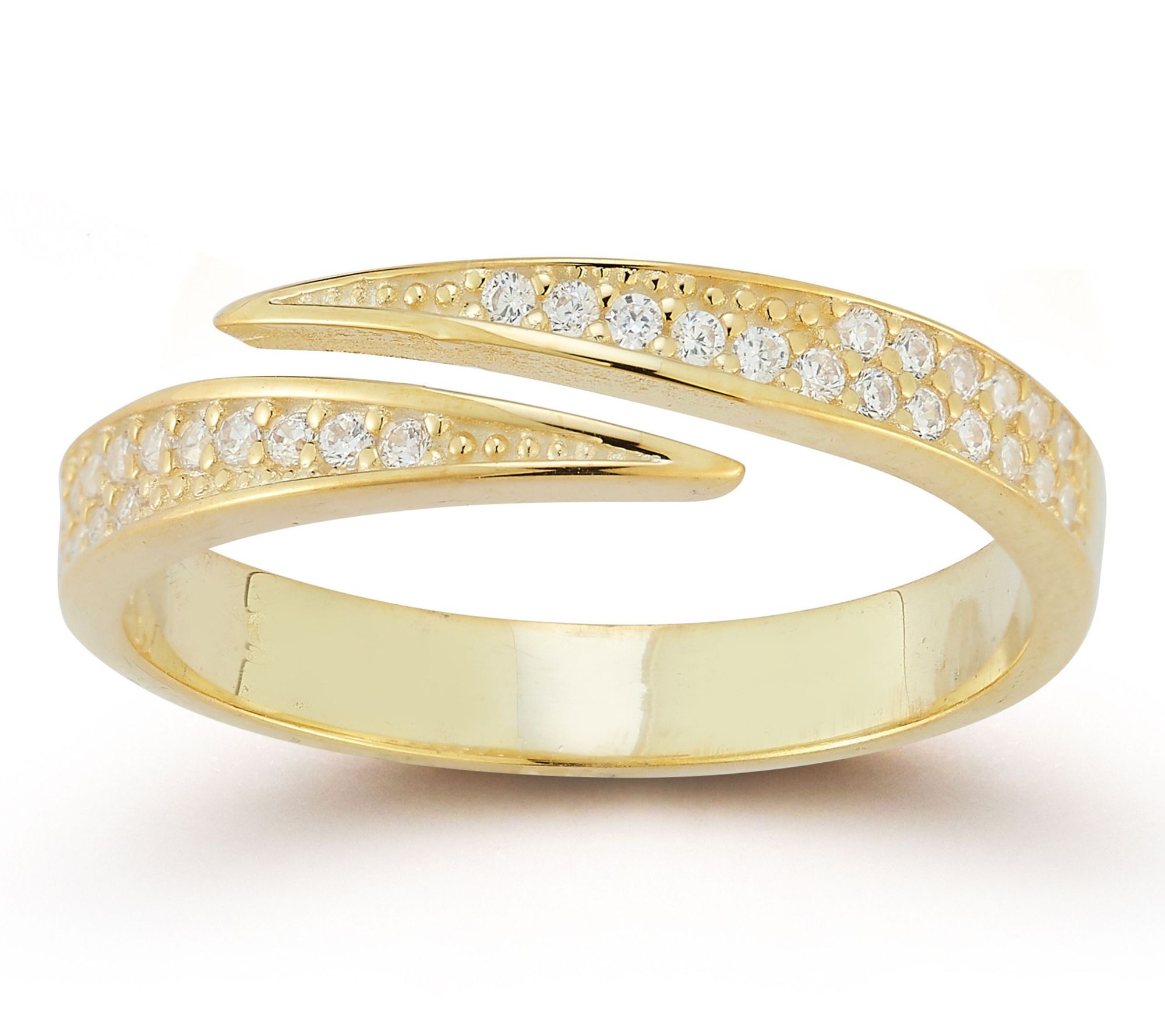 Sterlina Silver Pave Bypass Band Ring, Sterling