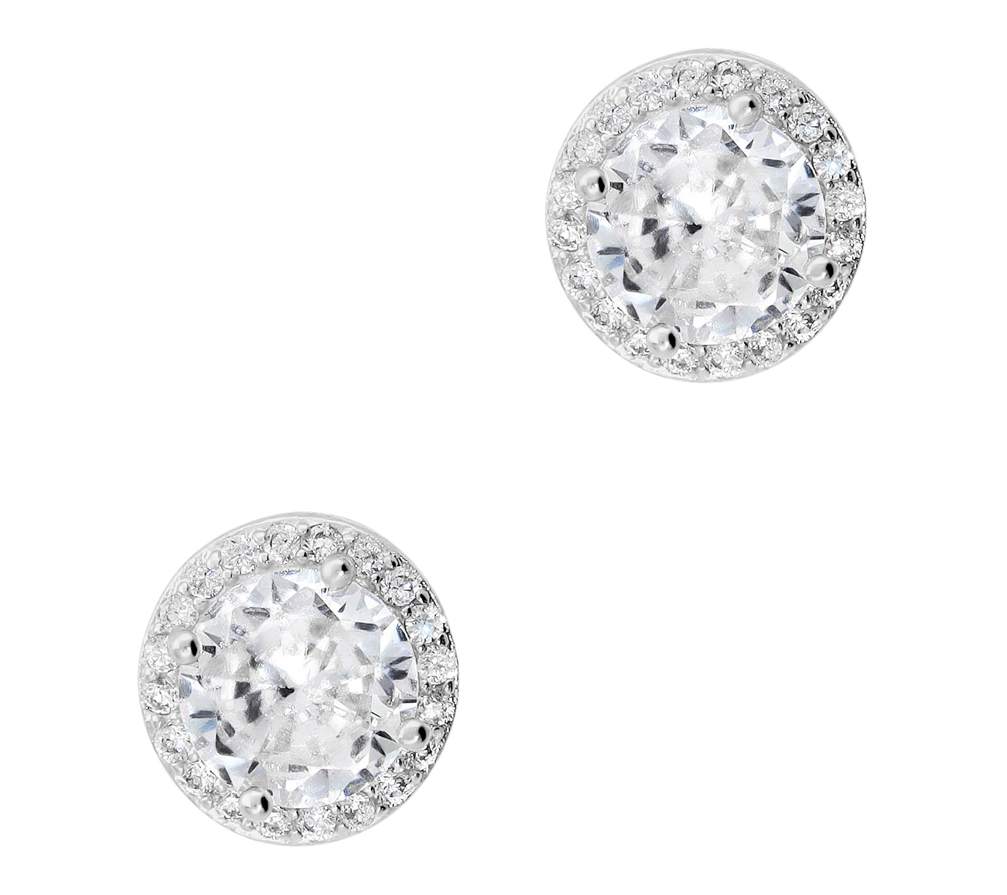 Diamonique x Bronzo Italia Round Stud Earrings