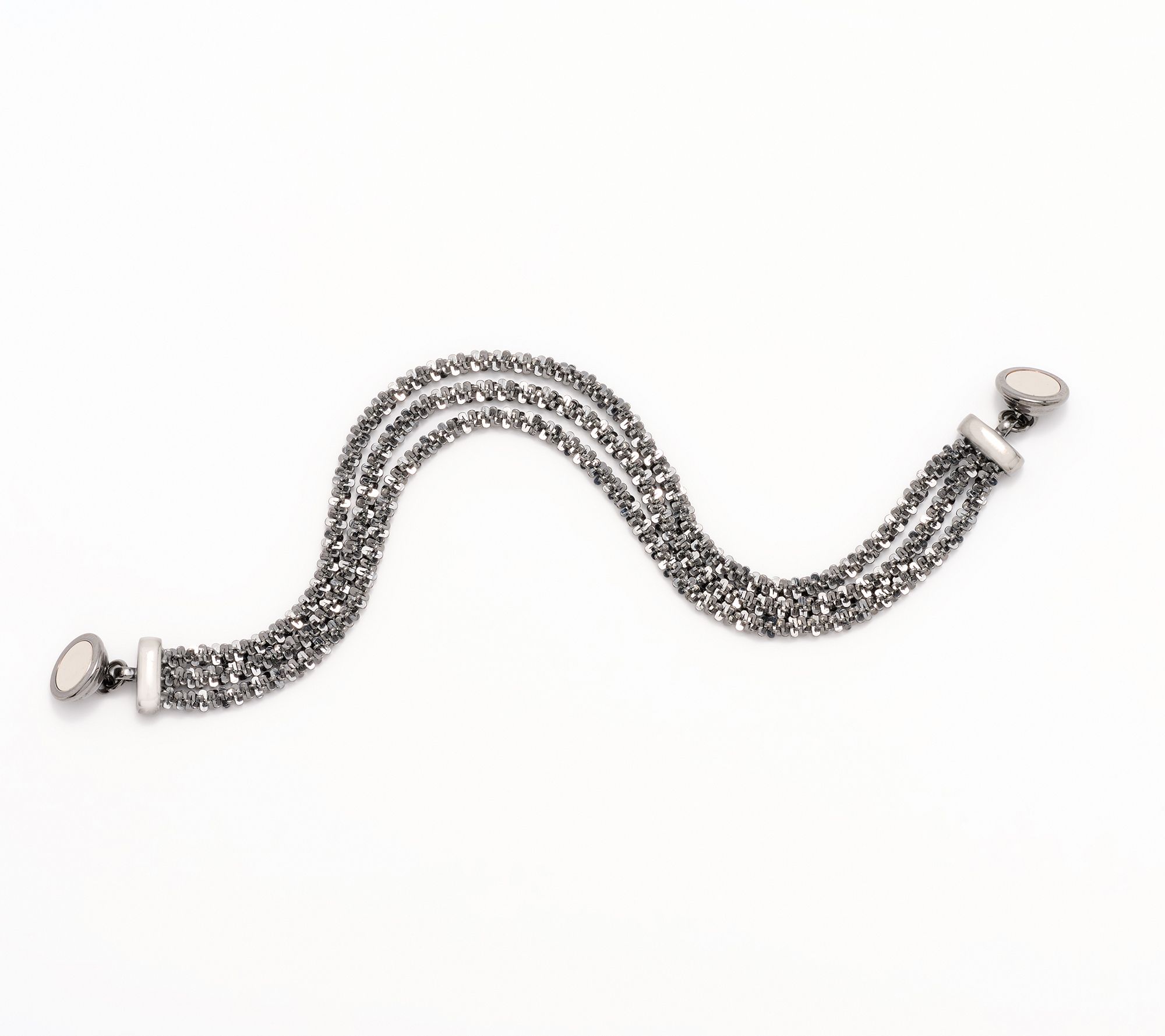 "As Is" David Markstein Bronze Sparkle Margherita 3 Strand Bracelet