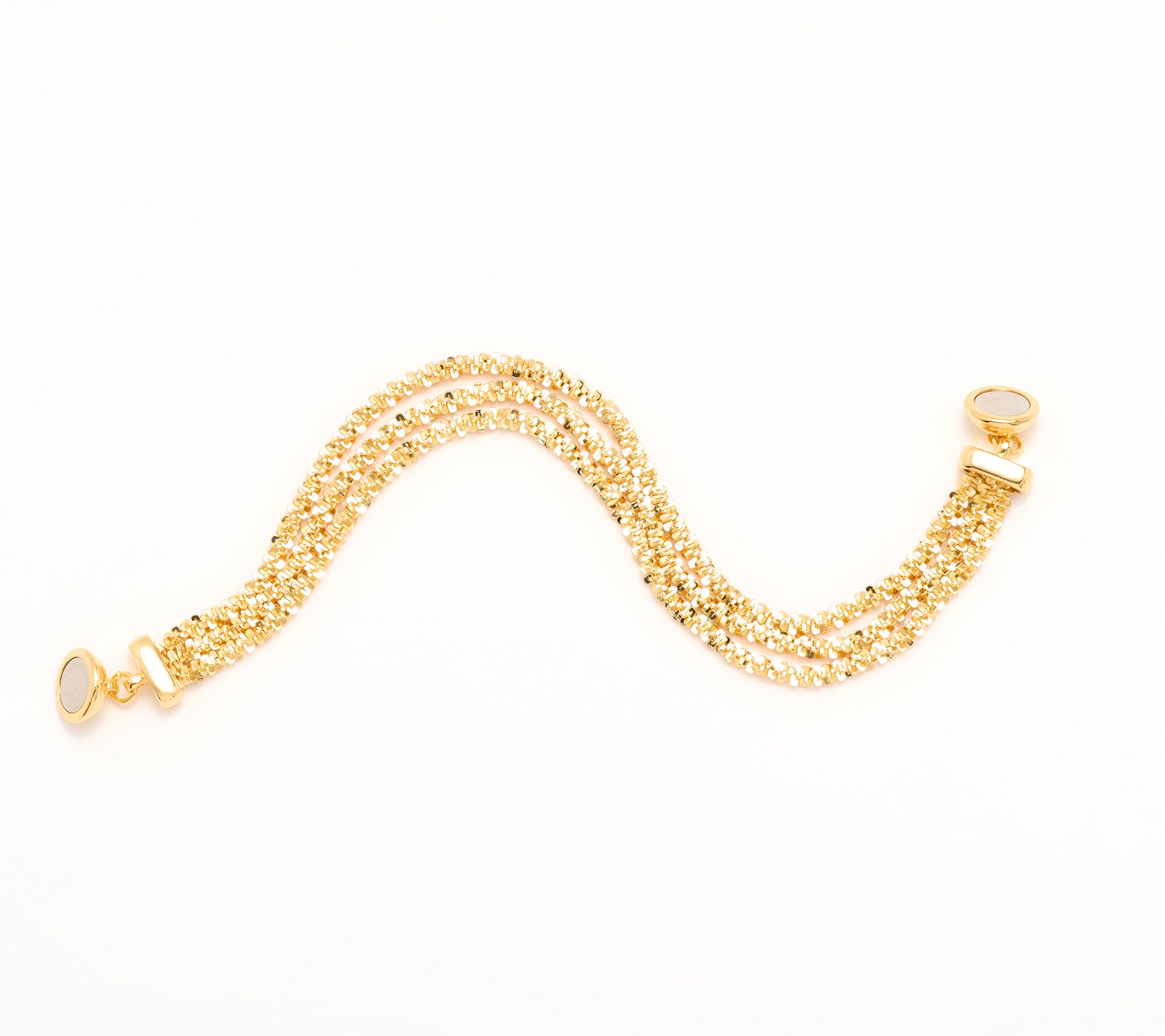 "As Is" David Markstein Bronze Sparkle Margherita 3 Strand Bracelet
