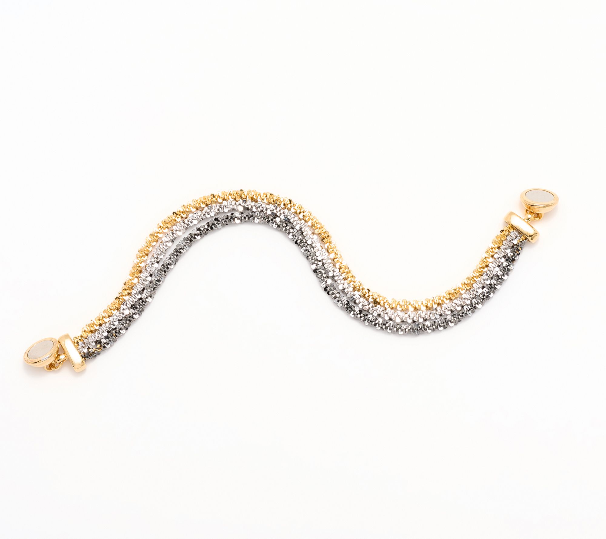 "As Is" David Markstein Bronze Sparkle Margherita 3 Strand Bracelet