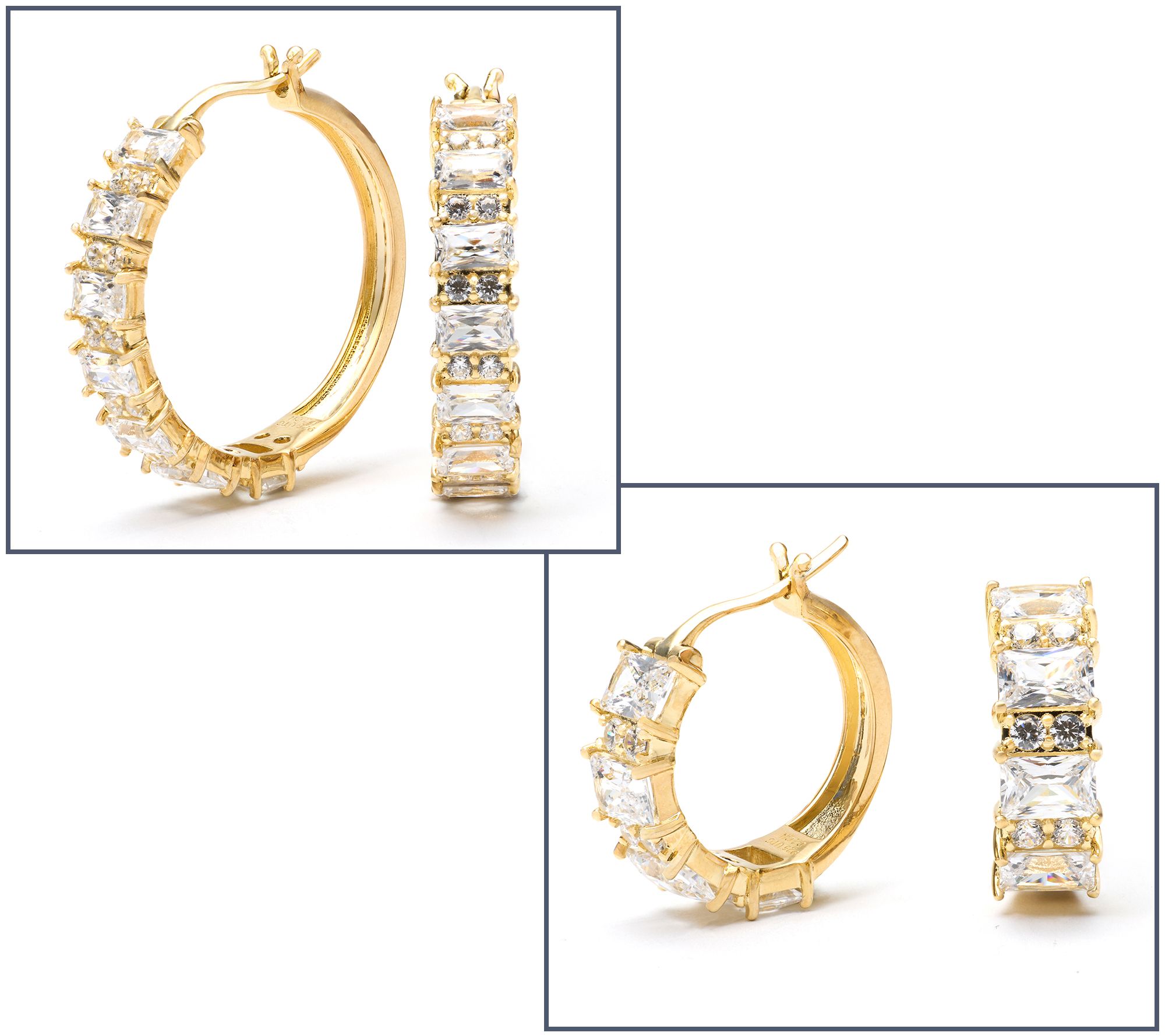 Diamonique x Kathy Levine Travelers Hoop Earrings, Sterling Silver