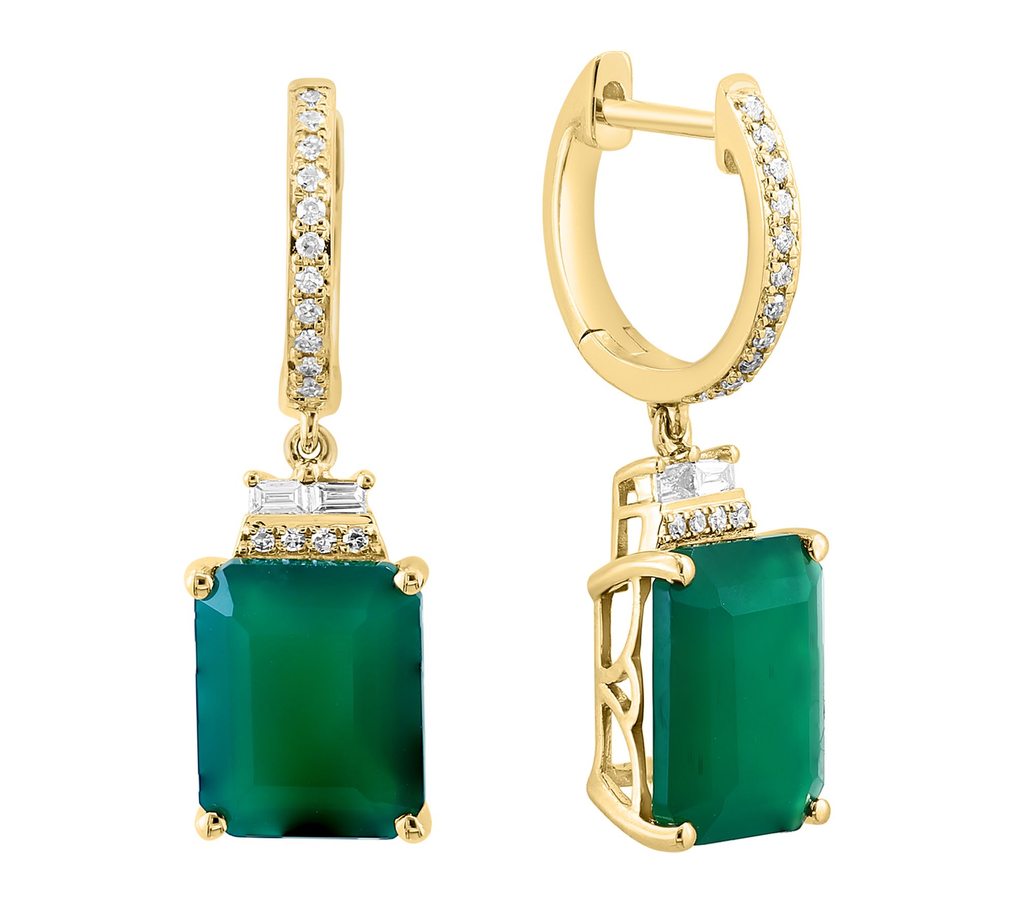 Effy Diamond & Green Onyx Drop Earrings, 14K Gold